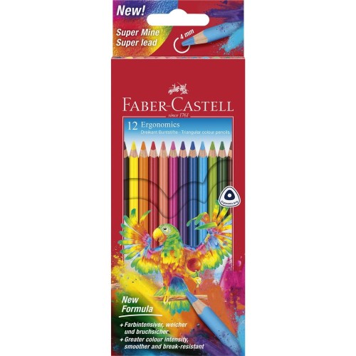 Kredki ołówkowe Faber Castell Ergonomics, 12 kolorów