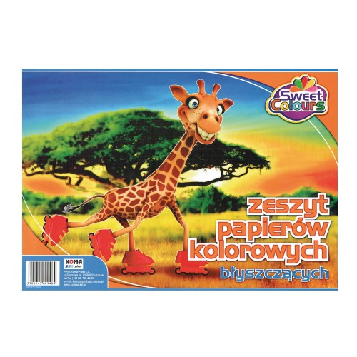 Zeszyt błyszczących papierów kolorowych A4 – Sweet Colours (8 arkuszy)