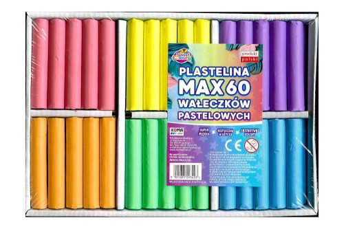 Plastelina Koma Sweet Colours MAX 60 wałeczków pastelowych.