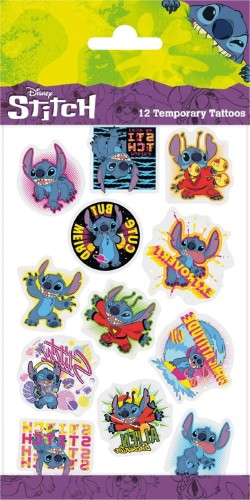 Tatuaże zmywalne Disney Stitch - 12 sztuk