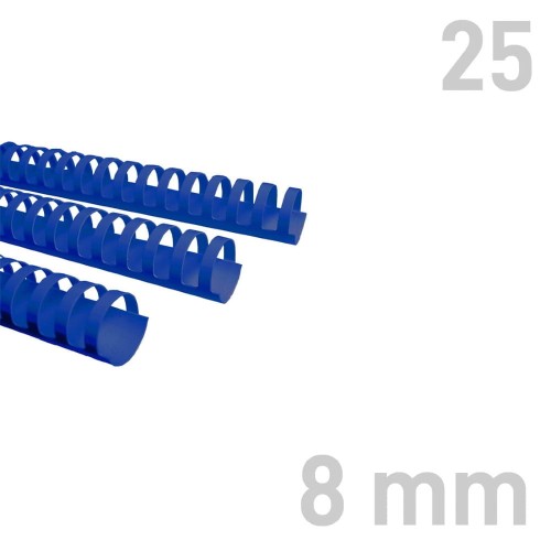 Grzbiety plastikowe Opus O.COMB okrągłe A4 8mm niebieskie 25 szt. – oprawa dokumentów