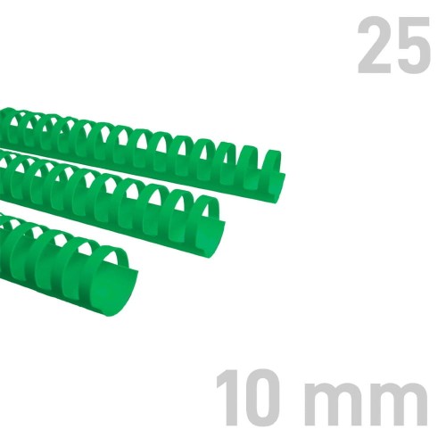 Grzbiety plastikowe Opus O.COMB okrągłe A4 10mm zielone 25 szt. – oprawa dokumentów