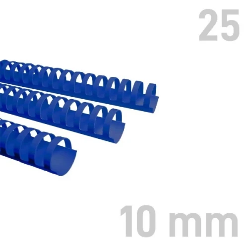 Grzbiety plastikowe Opus O.COMB okrągłe A4 10mm niebieskie 25 szt. – oprawa dokumentów