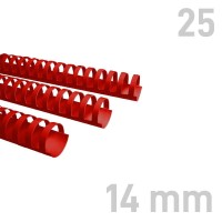 Grzbiety plastikowe Opus O.COMB okrągłe A4 14mm czerwone 25 szt. – oprawa dokumentów