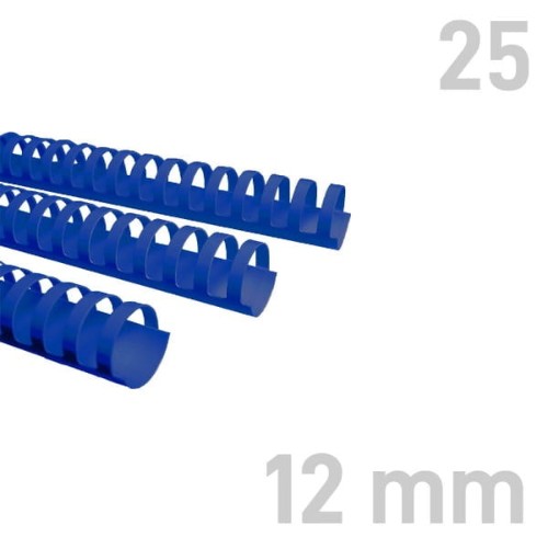 Grzbiety plastikowe Opus O.COMB okrągłe A4 12mm niebieskie 25 szt. – oprawa dokumentów