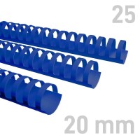 Grzbiety plastikowe Opus O.COMB okrągłe A4 20mm niebieskie 25 szt. – oprawa dokumentów
