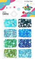 Cekiny Craft-Fun Series Titanum 8 kolorów zielone 2,5 g – dekoracyjne 7 mm