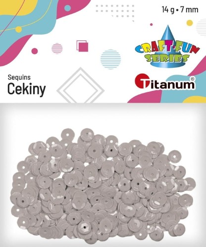 Cekiny Craft-Fun Series Titanum okrągłe 7 mm szary jasny 14 g
