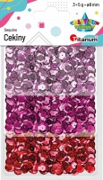 Cekiny Craft-Fun Series Titanum 8 mm mix 3 kolory metaliczne 5 g
