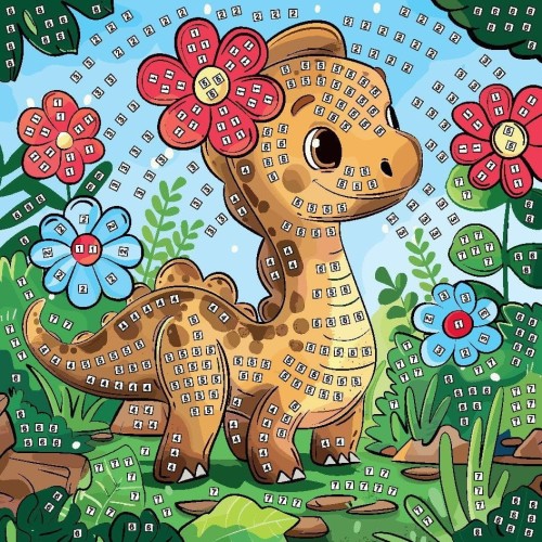 Mozaika 3D Dino Titanum Fun&Joy | Zestaw kreatywny z naklejkami piankowymi