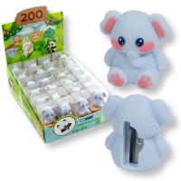 Temperówka ozdobna Słonik | Gumowa temperówka do kredek i ołówków