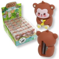 Temperówka ozdobna Małpka | Gumowa temperówka do kredek i ołówków