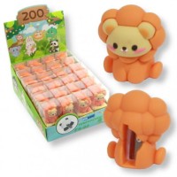 Temperówka ozdobna Lew – gumowa temperówka szkolna do ołówków i kredek