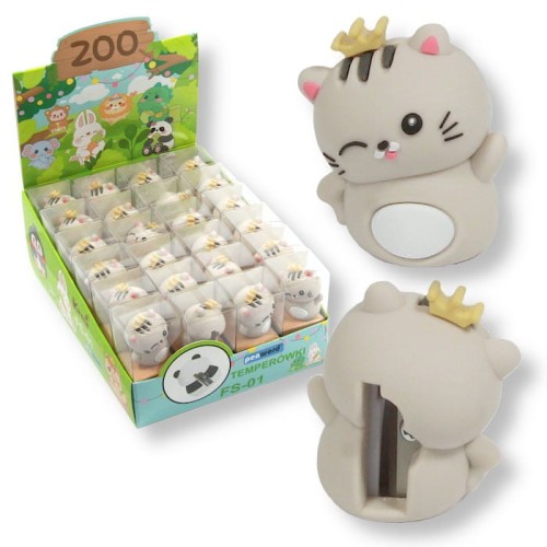 Temperówka ozdobna Kotek FS-01 – gumowa temperówka szkolna do ołówków i kredek