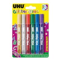 Klej brokatowy UHU Original 6 kolorów x 10 ml – zestaw kreatywny