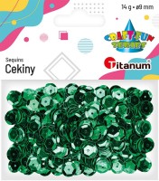 Cekiny Craft-Fun Series Titanum okrągłe 9 mm metaliczne zielone 14g