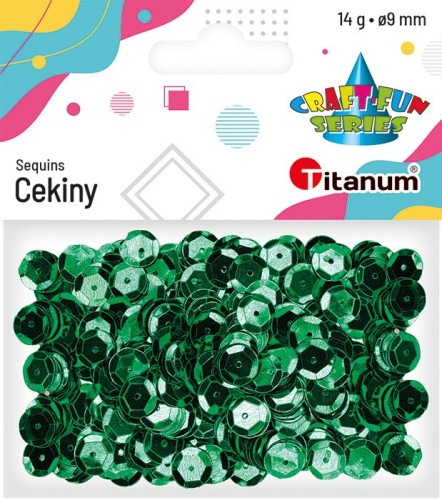 Cekiny Craft-Fun Series Titanum okrągłe 9 mm metaliczne zielone 14g