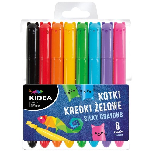 Kredki żelowe kotki Kidea 8 kolorów