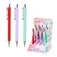 Długopis Cresco BLOCK mix kolorów – LOVE, HAPPY, SMILE – niebieski wkład 1 mm