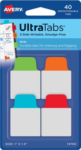 Zakładki indeksujące Avery, 25,4x38mm, PP, 40 sztuk