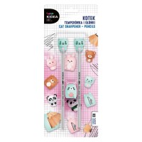 Kidea Kotek – temperówka z ołówkami 3 elementy | Zestaw szkolny dla dzieci