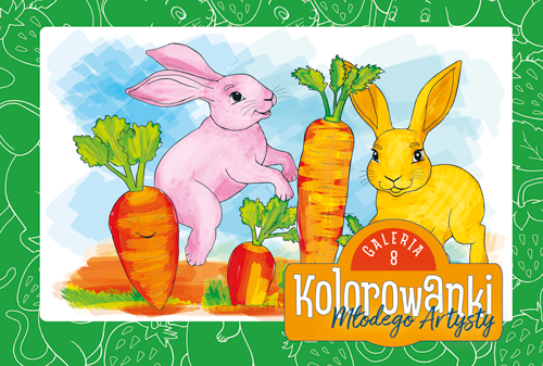 Kolorowanki Młodego Artysty Galeria 8 – Króliczki i Marchewki | Zeszyt do kolorowania