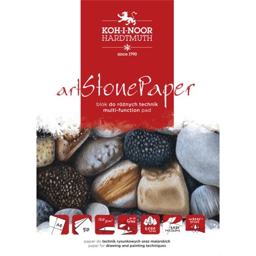 Blok Koh-I-Noor artStone Paper A4 – Papier z kamienia 120 g/m² do różnych technik