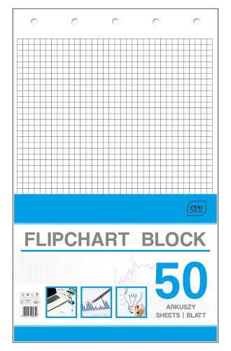 Blok do flipcharta Interdruk, 65x100 cm, 50 kartek, w kratkę