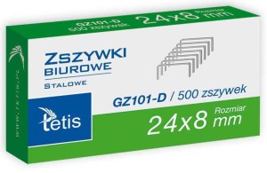 Zszywki Tetis 24/8 GZ101-D, 500 sztuk 