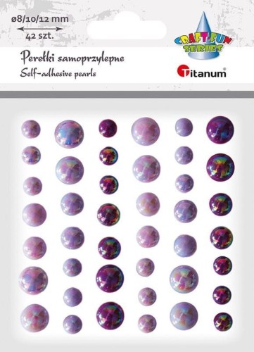 Perełki Titanum Craft-Fun Series samoprzylepne 42 sztuki, fioletowe