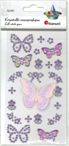 Kryształki Titanum Craft-Fun Series samoprzylepne 23 sztuki, motyle