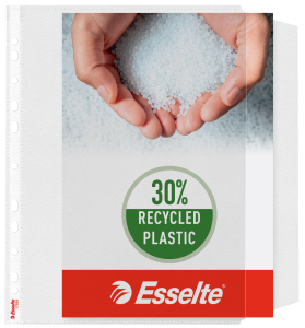 Koszulki groszkowe Esselte z klapką, 30% PP z recyklingu, A-4, 90µm, 10 sztuk