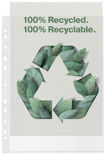 Koszulki groszkowe Esselte Recycled Premium PP A-4, 70µm, 100 sztuk