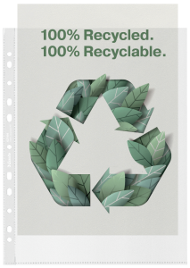 Koszulki groszkowe Esselte Recycled Premium PP A-4 Maxi, 70µm, 100 sztuk