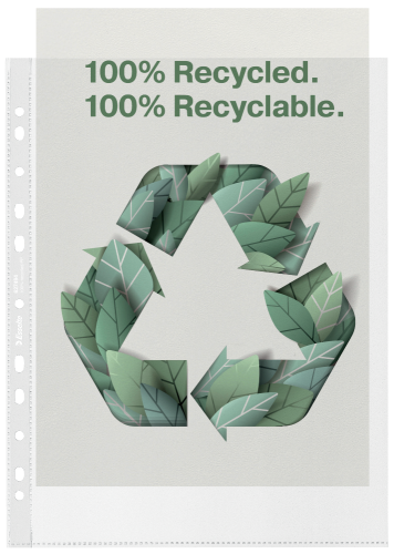 Koszulki groszkowe Esselte Recycled Premium PP A-4 Maxi, 70µm, 100 sztuk