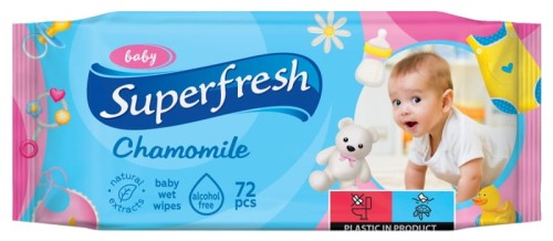 Chusteczki nawilżane dla dzieci Superfresh, 72 sztuki