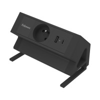 Listwa zasilająca Fellowes Power Desk Typ E 230V + USB-A + USB-C, czarny