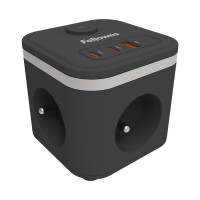 Kostka zasilająca Fellowes Power Cube® Typ E, czarny