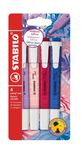 Zakreślacz Stabilo  swing cool NatureCOLORS  Wildflower , 4 kolory 
