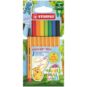 Cienkopisy Stabilo Point 88 mini Animal Vibes, 8 kolorów