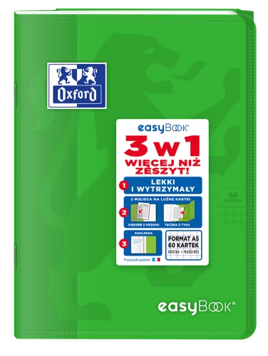Zeszyt 3w1 Oxford EasyBook A5 60 kartek, kratka