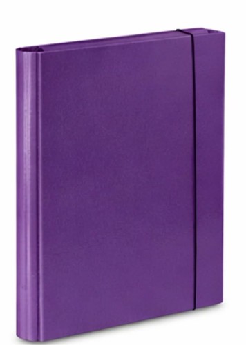 Teczka skrzydłowa  z gumką Barbara A-4  4 cm, fioletowa