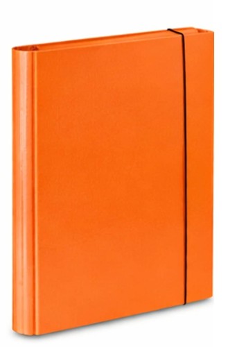 Teczka skrzydłowa  z gumką Barbara A-4  4 cm, pomarańczowa