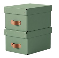 Pudełko do przechowywania Leitz Puro z pokrywką, małe, 2 sztuki, zielone