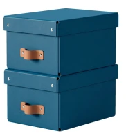 Pudełko do przechowywania Leitz Puro z pokrywką, małe, 2 sztuki,  granatowe