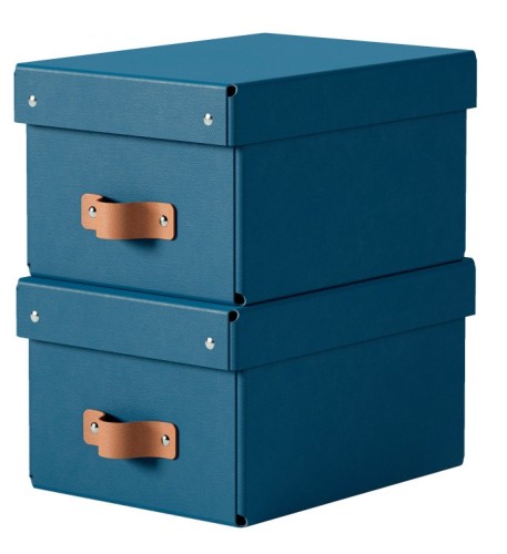 Pudełko do przechowywania Leitz Puro z pokrywką, małe, 2 sztuki,  granatowe