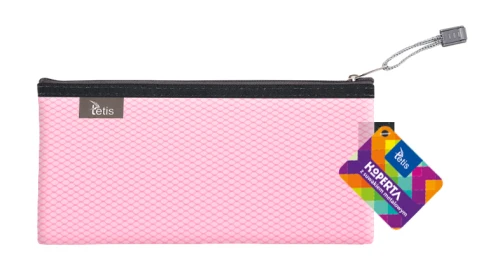 Teczka kopertowa na suwak Tetis DL, różowa