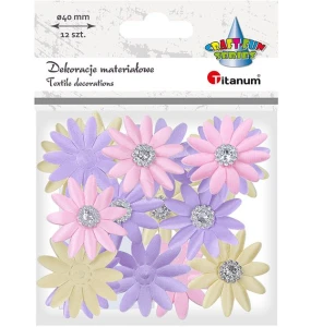 Kwiatki samoprzylepne  Craft-Fun Titanum 40 mm  12 sztuk