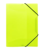 Teczka z gumką Biurfol PP A-4, neon żółty