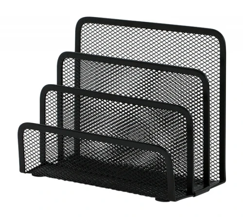 Przybornik na korespondencję Q-Connect 3 przegrody, czarny, druciany